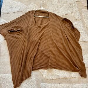 PPLA Camel Textured Knit Poncho, Size S